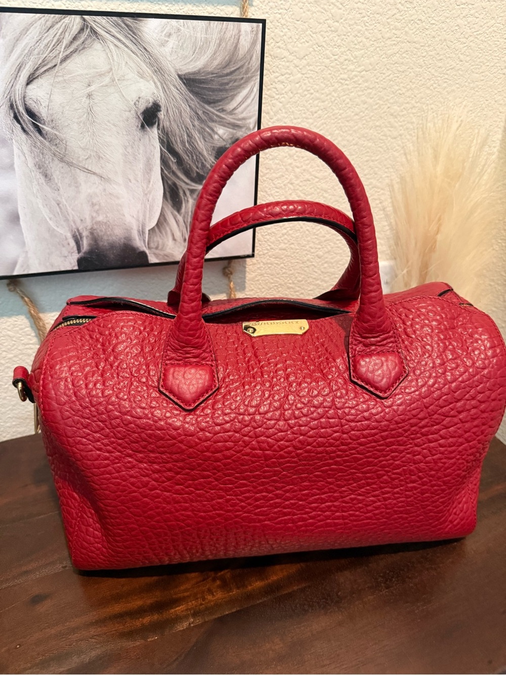 Burberry Alchester Satchel with Scarf Accent
